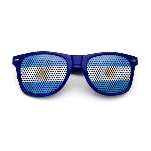 Gafas de Sol Pegatina Bandera Argentina UV400 Montura PC Lente AC Cuadradas Gafas de Aficionado para Evento de Copa del Mundo