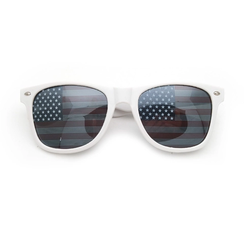 Occhiali da Sole Pinhole con Stampa Bandiera Americana UV400 Patriottici Stelle e Strisce Lenti a Rete Occhiali per Festa