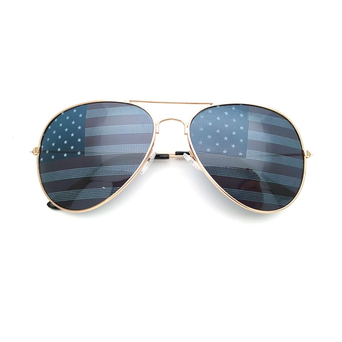 Gafas de Sol Aviador Bandera Americana Marco Metálico Para Decoración Fiesta Independencia Protección UV400 Gafas Unisex