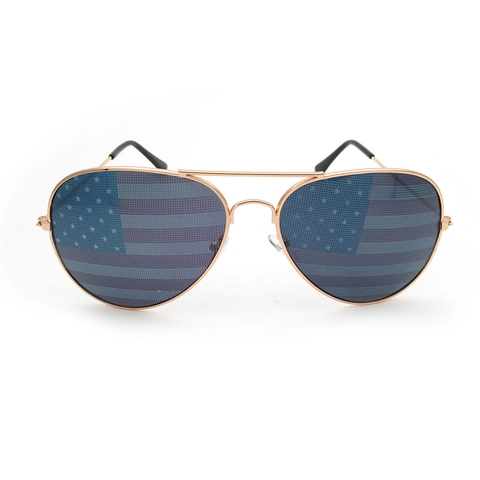 Gafas de Sol Aviador Bandera Americana Marco Metálico Para Decoración Fiesta Independencia Protección UV400 Gafas Unisex