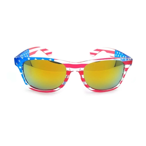 Gafas de Sol Patrióticas con Bandera Americana Para Hombre Mujer UV400 Lente Espejo Montura Cuadrada Para Fiesta