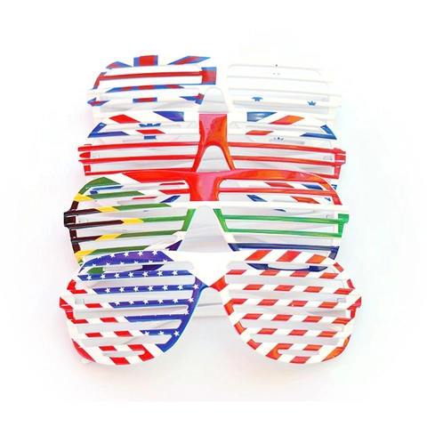 Occhiali a Persiana con Bandiera USA per Decorazione Festa Giorno Indipendenza Materiale PC Accessori Festivi Unisex