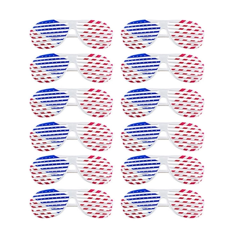 Occhiali a Persiana con Bandiera USA per Decorazione Festa Giorno Indipendenza Materiale PC Accessori Festivi Unisex