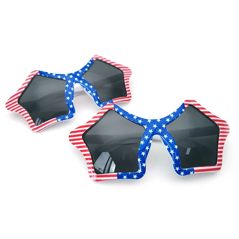 Amerikaanse Vlag Ster Zonnebril Onafhankelijkheidsdag Party Decoratie PC Frame UV400 Patriottische Kostuum Bril