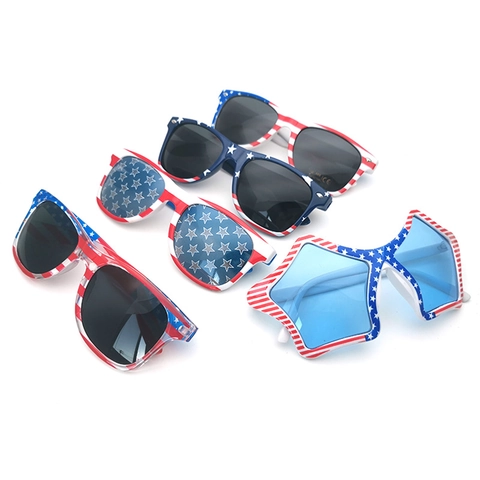 USA Independence Day American Flag Sunglasses Patriotic Stars And Stripes Sunglasses Party Favors Aviator Square Shades