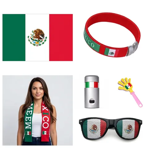 National Flag Football Fan Supporter Kit Scarf Wristband Glasses Face Paint Hand Clapper Stadium Bar Party Cheer Props