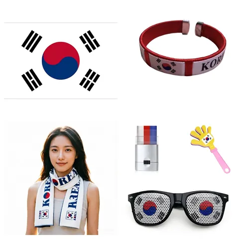 Football Fans Supporter Kit Including Flag Scarf Glasses Wristband Hand Clapper Face Paint For World Cup Sports Event