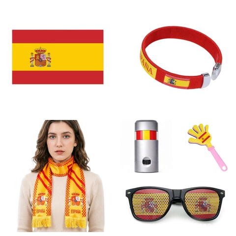 Football Fan Cheer Collection National Flag Scarf Bracelet Face Paint Clapper Sunglasses Support Kit For Soccer Match Event
