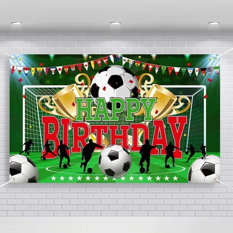 Global Soccer Tournament Background Banner Polyester National Flags Soccer Field Backdrop For 2026 Sports Championship Party Decorations