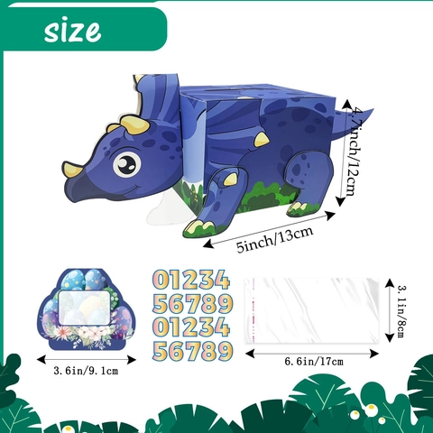 Creative Dinosaur Christmas Money Pull Box Set DIY Birthday Surprise Cash Gift Paper Box With Age Stickers For Party Decor