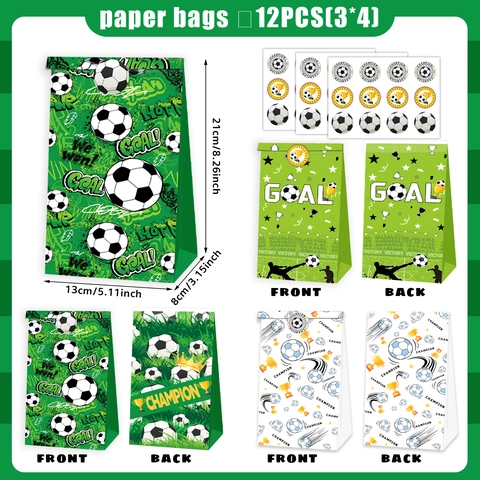 Fußball Thema Papier Geschenktüten Champion Goal Trophäe Muster Party Taschen Mit Aufklebern Für Geburtstag Sport Feier