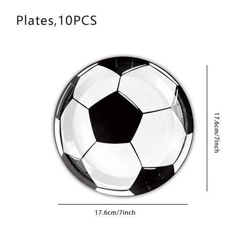 Soccer Football Theme Party Decorations Disposable Tableware Paper Plates Cups Napkins Banner Tablecloth For World Cup Birthday Sports Events