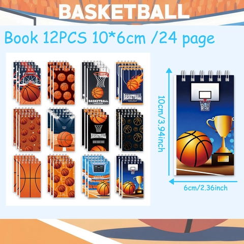 Mini Taccuino a Spirale a Tema Sportivo Blocco per Appunti Tascabile Portatile per Bambini Premi Scolastici Motivi Basket Calcio Baseball