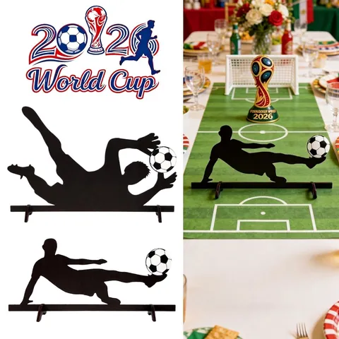 Fußball Sport Thema Desktop Holz Silhouette Ornament Fußballspieler Torwart Skulptur Für Party Home Office Dekorative Anzeige Geschenk