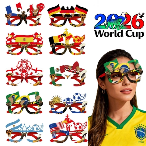 2026 World Cup Fan Cheering Glasses National Flag Soccer Match Party Favors For Football Game Celebration Accessories