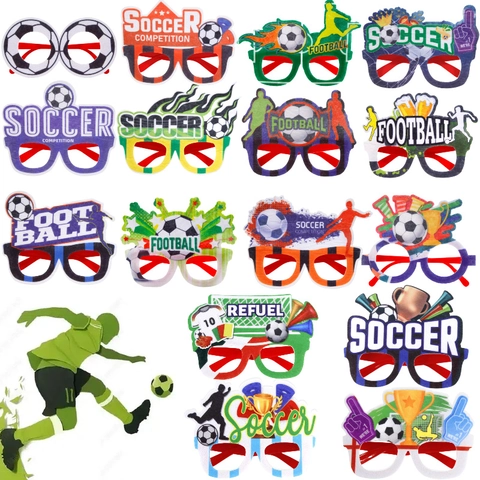 Soccer Theme Party Glasses Football World Cup Fans Cheering Props Trophy Silhouette Decorative Eyewear For Sports Game Party Supplies