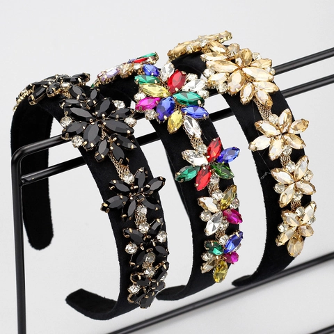 Cerchietto Per Capelli Girasole Con Strass Barocco Da Donna Largo Lega Di Zinco Accessori Per Capelli