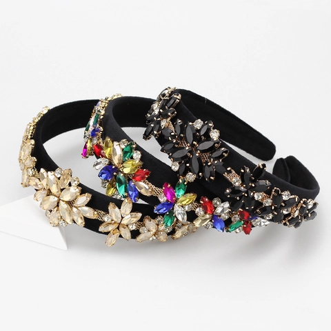 Cerchietto Per Capelli Girasole Con Strass Barocco Da Donna Largo Lega Di Zinco Accessori Per Capelli