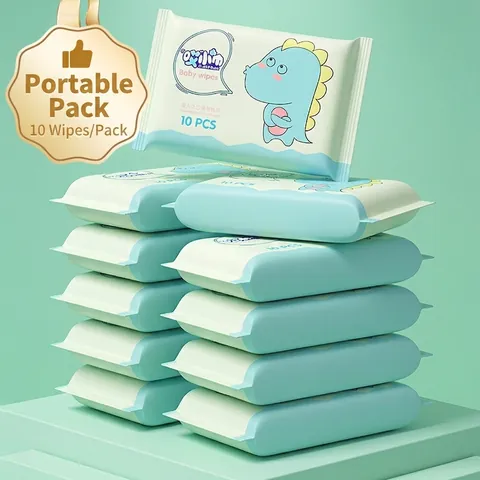Portable Baby Wipes Hand Mouth Cleaning EDI Pure Water Unscented Alcohol Free Non-Woven Fabric Soft Gentle Skin Care Mini