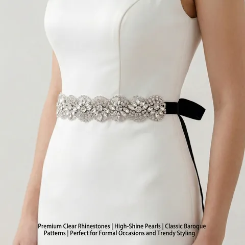 Cintura Da Sposa Nastro Di Raso Con Strass Motivo Floreale Per Matrimonio Abito Da Sera Fascia Formale Per Donne