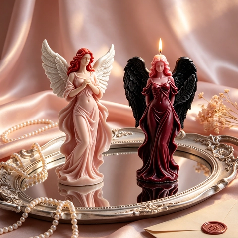 3D Angel Winged Goddess Silicone Mold DIY Handmade Candle Making Plaster Resin Aroma Stone Casting Dreamy Girl Sculpture