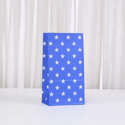 Bunte Sterne Druck Kraftpapier Geschenktüten Flach Offene Snack Süßigkeiten Verpackungsbeutel Für Party Geburtstag Ohne Griff