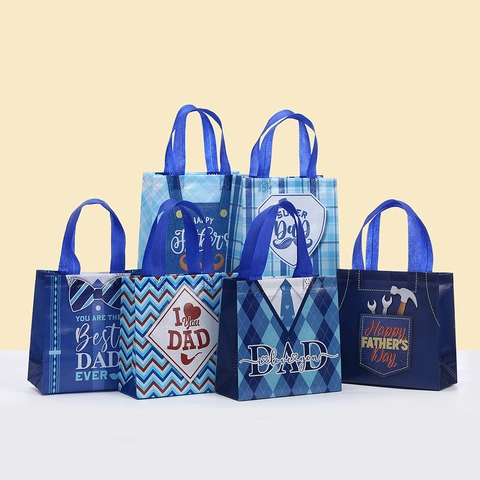 Father's Day Gift Bag Non-woven Tote Handle Best Dad Ever Happy Father's Day Party Favor Shopping Packing Bag For Men