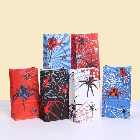 Halloween Spinnennetz Kraftpapier Geschenktüten Mit Gezackter Kante Für Gruselige Party Geburtstag Süßigkeiten Verpackung Für Kinder Erwachsene