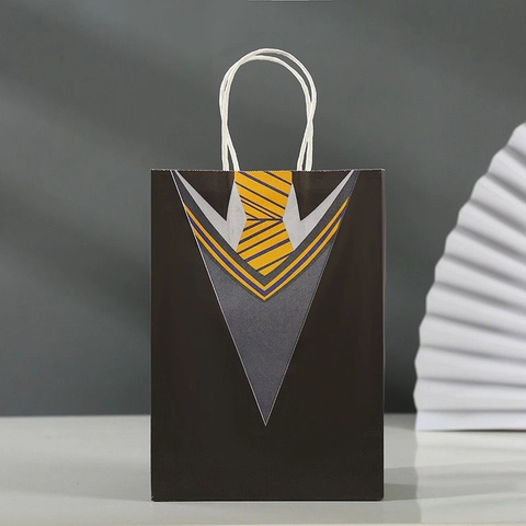 Sacchetti Regalo In Carta Kraft Festa Del Papà Design Stampato Cravatta Completo Borsa Da Imballaggio Portatile Per Laurea Regali