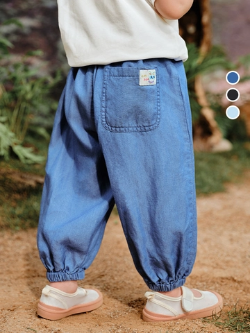 Boys Summer Lyocell Casual Pants 100% Lyocell Lightweight Anti-Mosquito Jogger Pants For Kids Loose Breathable Elastic Waist Bottoms