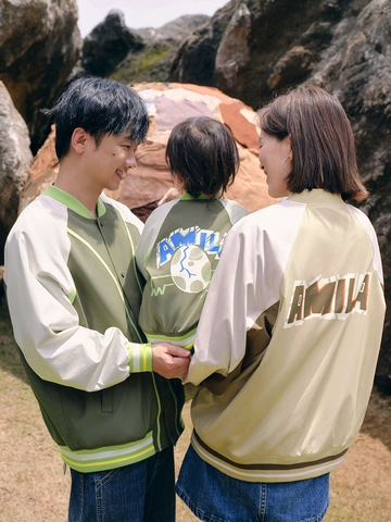 Giacca Varsity Casual Genitore Figlio Color Block Bomber Antivento Con Bottone a Pressione Per Bambini Adulti Primavera Autunno