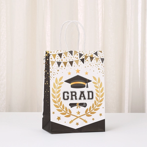 Graduation Gift Bags Kraft Paper Handbags Congratulations Grad Party Favors Gift Wrapping Bags With Handles For Graduates