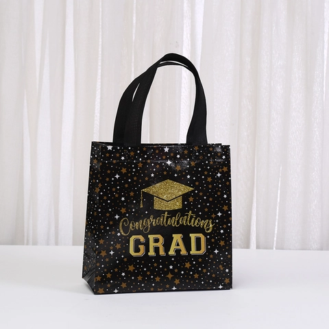 Abschlussfeier Geschenktüte Vliesstoff Congratulations Grad Tragetasche Mit Griff Für Partybevorzugungen Geschenkverpackung