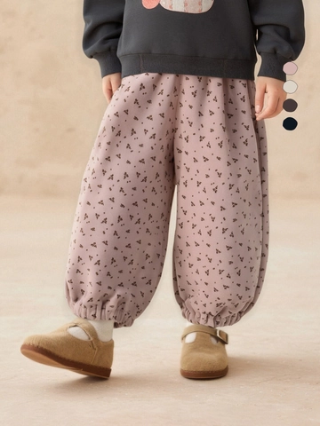 Girls Cute Floral Lantern Pants Casual Comfortable Cotton Blend Toddler Kids Bloomers Trousers For Autumn Spring