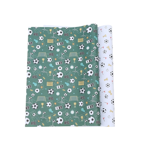 Papel de Regalo Temático de Fútbol Estampado Deportivo Decorativo Papel de Manualidades DIY Para Fiesta de Cumpleaños Envoltura de Regalos Niños