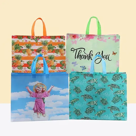 Borsa a Mano in Tessuto Non Tessuto Ecologico Borsa per Spesa Riutilizzabile Confezione Regalo Ananas Tropicale Gesù Tartaruga Marina Floreale