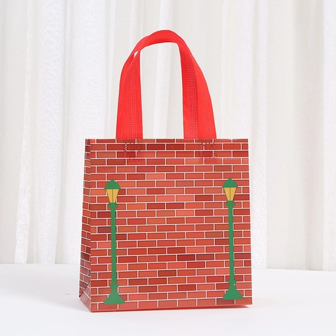 Bolsa de Regalo de Tela No Tejida de Dibujos Animados Con Asa Bolsa de Embalaje de Fiesta de Cumpleaños Reutilizable para Galletas Caramelos Creativa Portátil