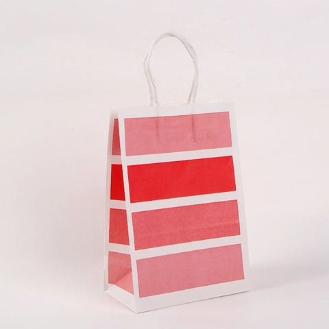 Tragbare Papier Geschenktüte Mit Griffen Verlaufstreifen Karomuster Verpackungstasche Für Hochzeit Party Einzelhandel Shopping Handtasche