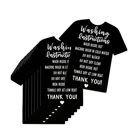 Cartellini di Istruzioni per il Lavaggio a Forma di T-Shirt Biglietti di Ringraziamento per Imballaggio Aziendale per Negozi di Abbigliamento