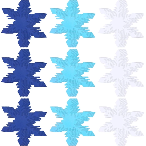 Decorazioni a Ritaglio di Fiocchi di Neve di Natale in Carta Tema Invernale Adesivi per Pareti e Finestre per Scuola e Casa