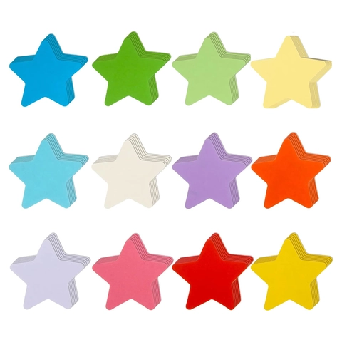 Découpes d'Étoiles en Papier Multicolores pour Décoration de Tableau d'Affichage de Classe École DIY Fournitures Éducatives