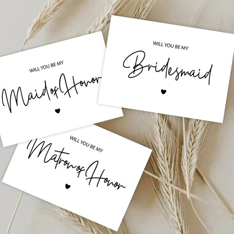 Minimalist Wedding Bridesmaid Invitation Proposal Cards And Kraft Envelopes For Maid Of Honor Matron Of Honor Party Stationery