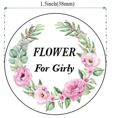 Watercolor Floral Wreath Girly Flower Round Sealing Stickers For Gift Wrapping Envelope Wedding Baking DIY Decoration