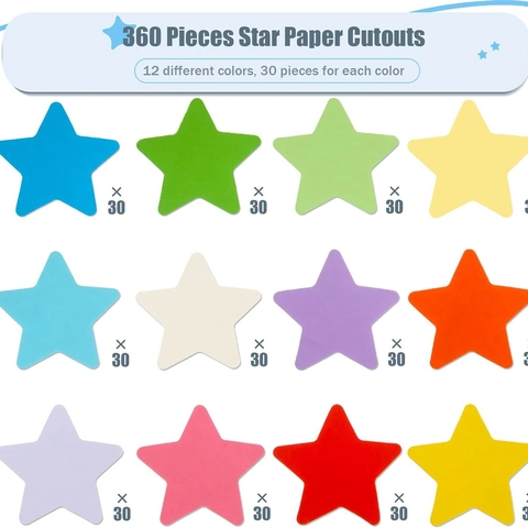 Découpes d'Étoiles en Papier Multicolores pour Décoration de Tableau d'Affichage de Classe École DIY Fournitures Éducatives