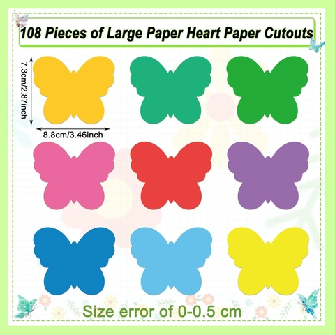 Multicolor Butterfly Cardstock Cutouts For Classroom Bulletin Board Decoration Hollow Butterfly Wall Decor For Home School Party DIY Crafts