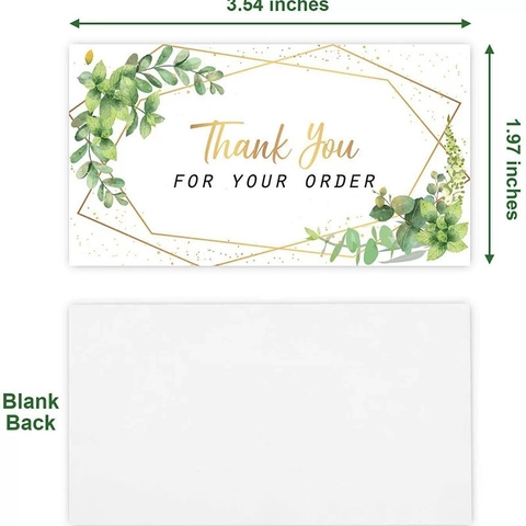 Eukalyptus Dankeskarten Für Ihre Bestellung Botanisches Gold Geometrisches Design Hochzeit Geschäft Kleiner Laden Dekoration Karten