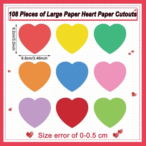 Herzförmige Bunte Karton Papierausschnitte Für DIY Kindergarten Handwerk Hochzeit Valentinstag Dekoration Mehrfarbige Papierherzen