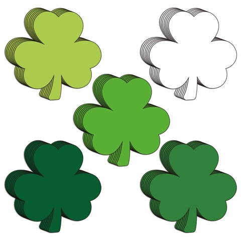 St Patrick Day Klavertje Uitsnijdingen Gecoat Papier Bulletin Board Decoraties Voor Klaslokaal School Huis Feest Groen Wit Beschrijfbare Kaarten