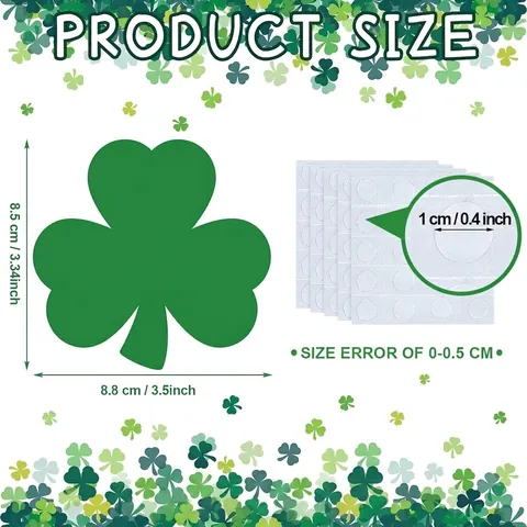 St Patrick Day Shamrock Cutouts Coated Paper Bulletin Board Decorations For Classroom School Home Party Green White Writable Accents Cards