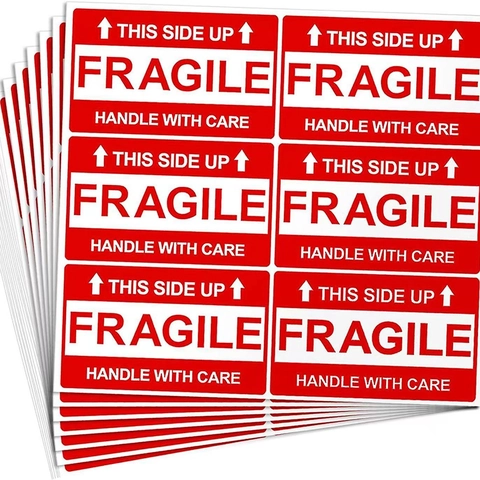 Étiquettes d'Avertissement Fragile Handle With Care Pour l'Expédition Autocollant Rouge This Side Up Adhésives Pour Cartons De Déménagement